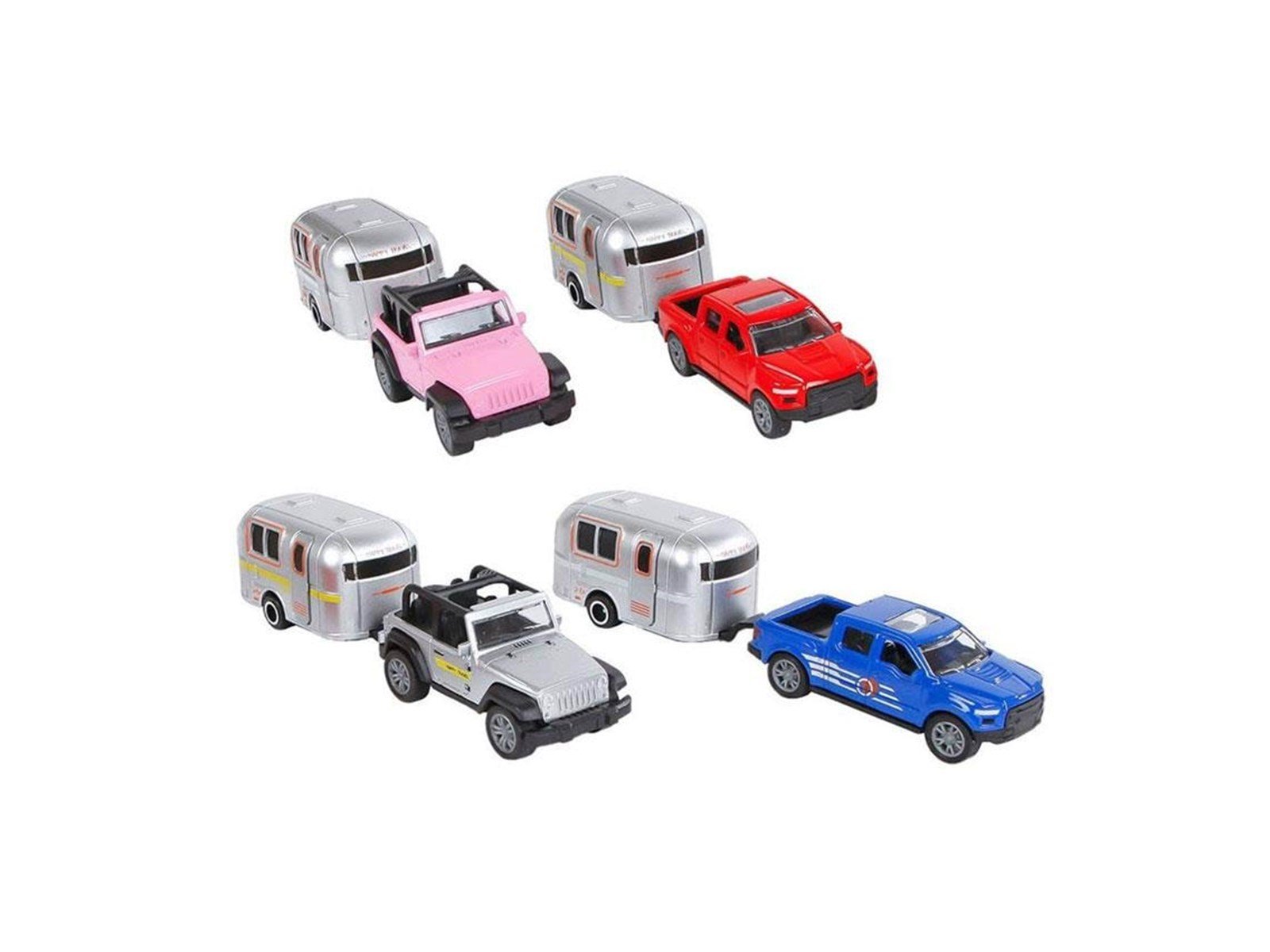 2-Play Traffic 2-Play Die-Cast Pull Back Car with Caravan 2-Play Traffic 2-Play Die-Cast Pull Back Car with Caravan